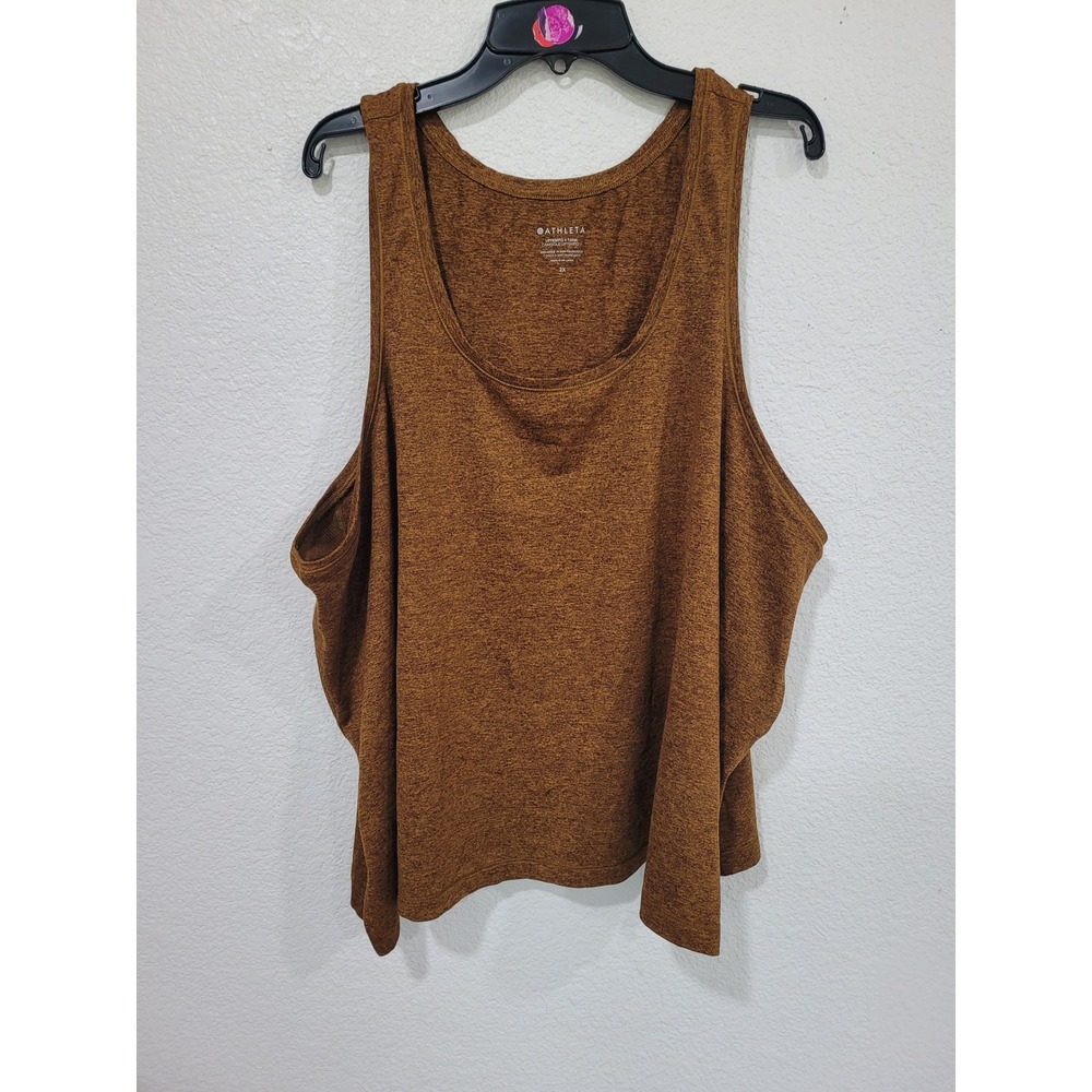 Athleta Uptempo II Tank Top 2X Copper Brown Scoop Neck Activewear Camisole #16